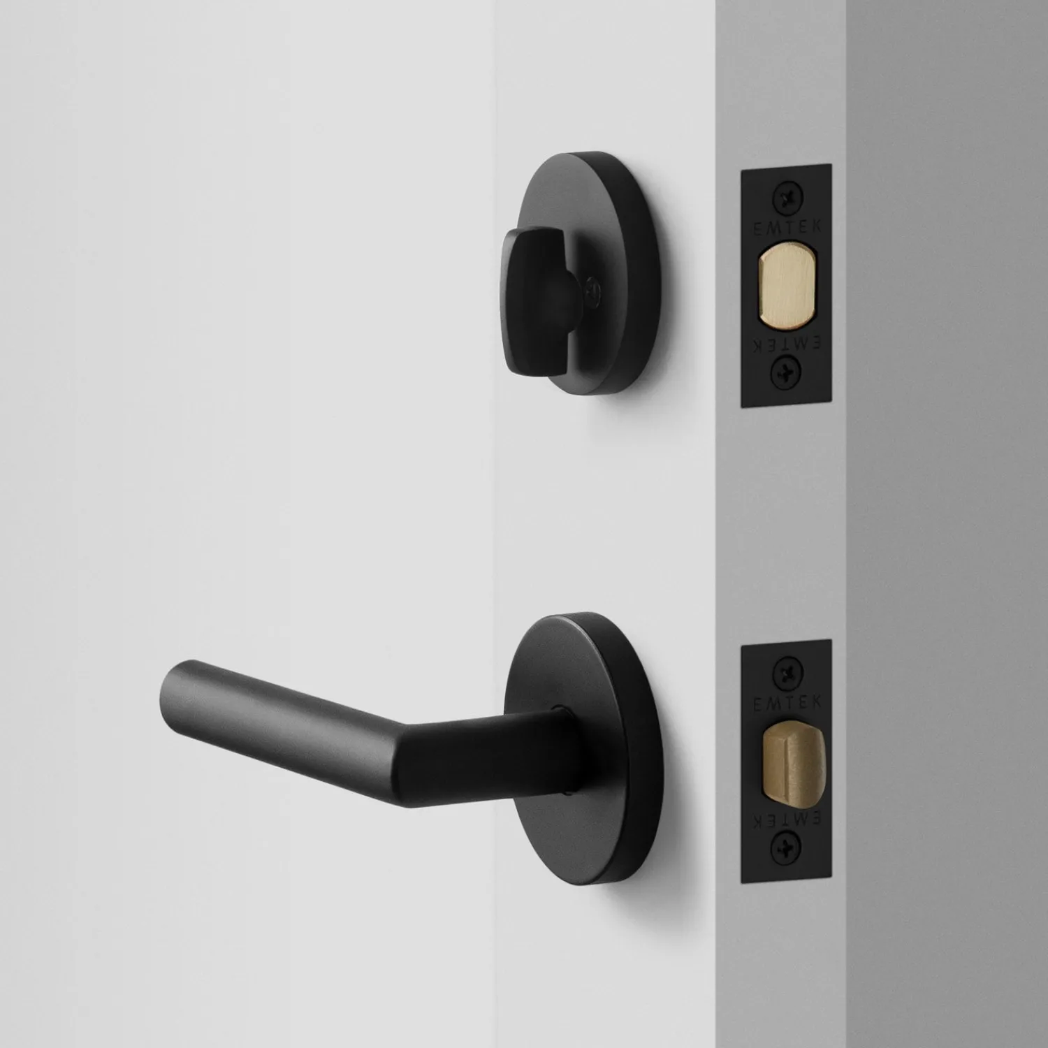 Schoolhouse York Doorset with Otto Lever + Deadbolt - Flat Black Clearance